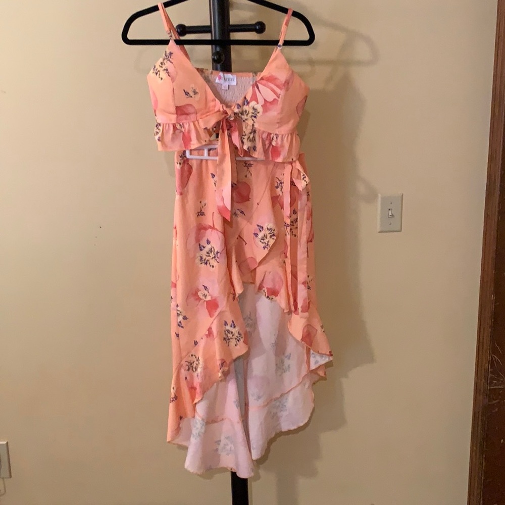Peach floral 2 piece set L’Atiste by Amy S M